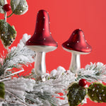 Frost Glass Mushroom Clip Ornament Set of 12