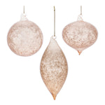 Crackled Swirl Glass Ornament Set of 6