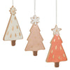 Ceramic Pine Tree Ornament Set of 6