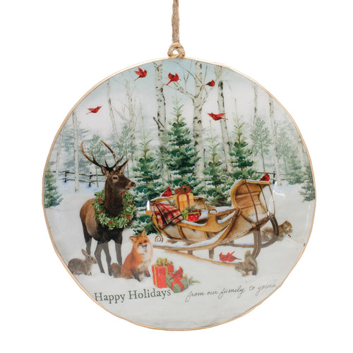 Forest Animal Disc Ornament Set of 6