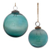 Green Frosted Glass Ornament Set of 4