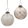 Etched Clear Glass Ball Ornament Set of 6