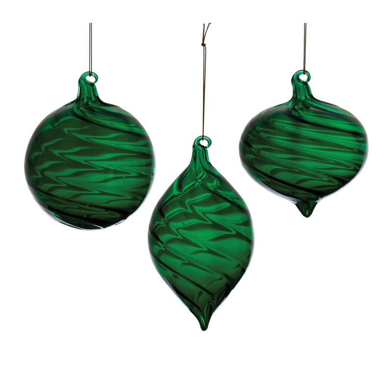 Swirled Glass Ornament Set of 6