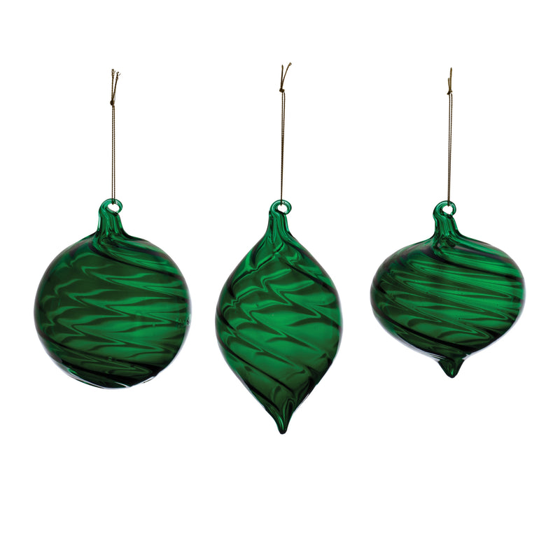 Swirled Glass Ornament Set of 6