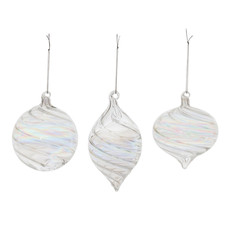 Swirled Glass Ornament Set of 6