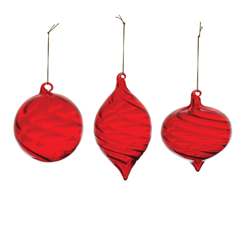 Swirled Glass Ornament Set of 6