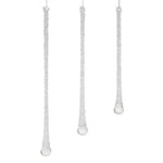 Clear Beaded Glass Icicle Drop Ornament Set of 6