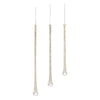 Clear Beaded Glass Icicle Drop Ornament Set of 6