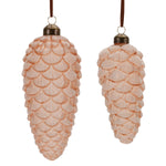 Frosted Glass Pinecone Drop Ornament Set of 6