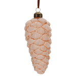 Frosted Glass Pinecone Drop Ornament Set of 6