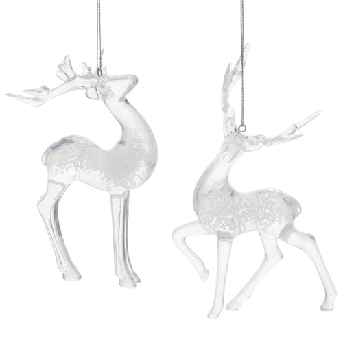 Clear Bubbled Deer Ornament Set of 6