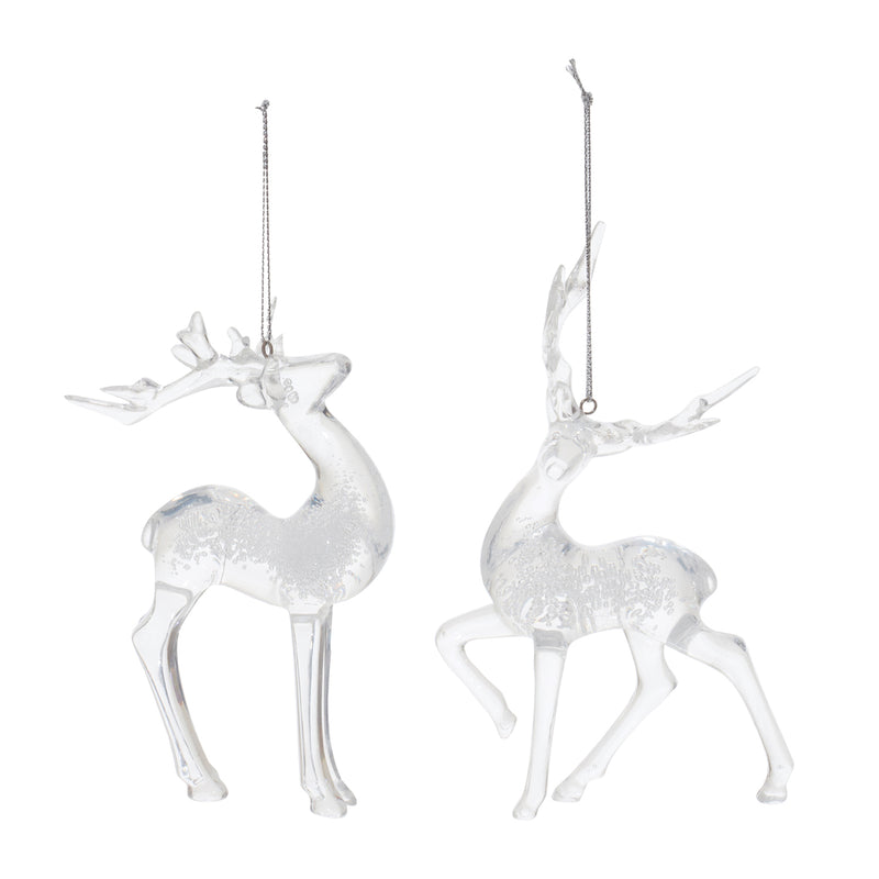 Clear Bubbled Deer Ornament Set of 6