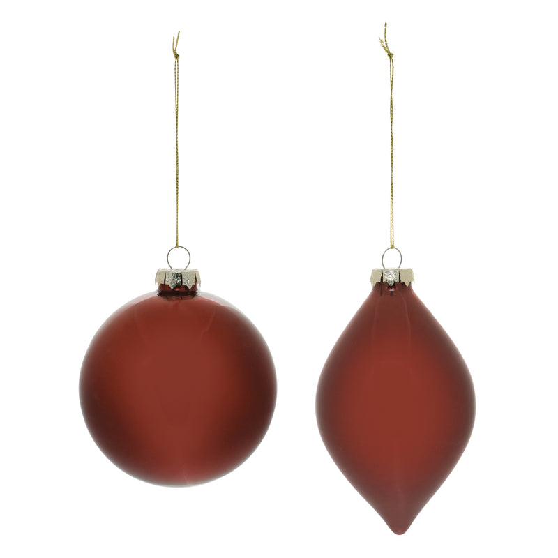 Red Glass Ball Ornament Set of 6