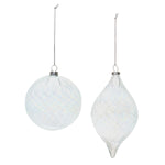 Clear Wavy Glass Ornament Set of 6