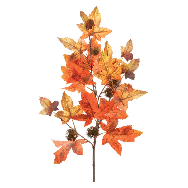 Maple Leaf Spray Faux Plant Stem Set of 6