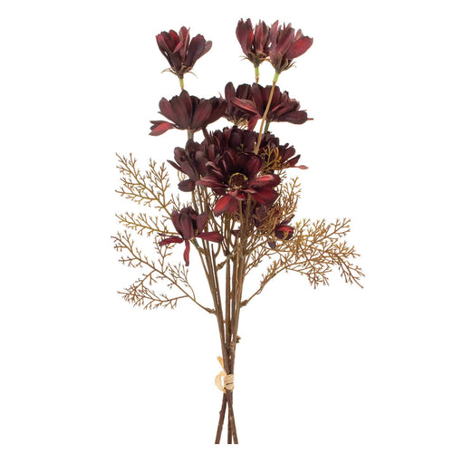 Burgandy Harvest Flower Faux Plant Stem Bundle Set of 6