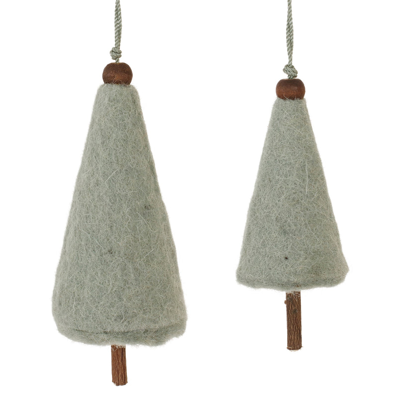 Felt Wool Pine Tree Ornament Set of 8