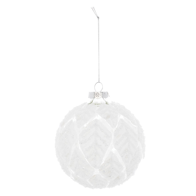 Frosted Leaf Glass Ball Ornament Set of 12