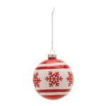 Snowflake Glass Ball Ornament Set of 6