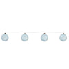 LED Blue Crackle Glass Ball Ornament String Set of 4