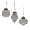 Grey Mercury Glass Ornament Set of 6