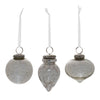 Grey Mercury Glass Ornament Set of 6