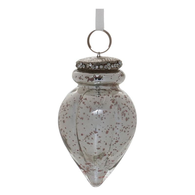 Grey Mercury Glass Ornament Set of 6