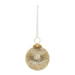 Gold Distressed Glass Ball Ornament Set of 6