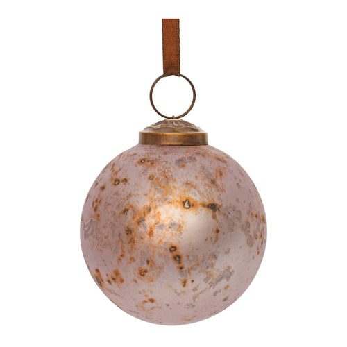 Rusted Violet Mercury Glass Ball Ornament Set of 6