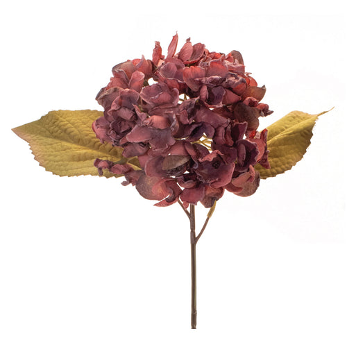 Burgandy Harvest Hydrangea Faux Stem Set of 6