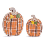 Plaid Pumpkin Tabletop Accent Set of 2