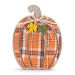 Plaid Pumpkin Tabletop Accent Set of 2