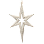 Distressed Eucalyptus Wood Star Ornament Set of 6