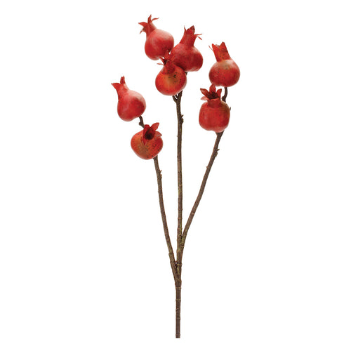 Harvest Pomegranate Foliage Faux Plant Stem Set of 2