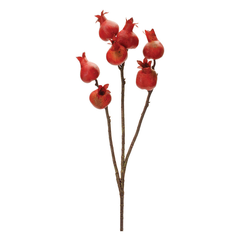 Harvest Pomegranate Foliage Faux Plant Stem Set of 2