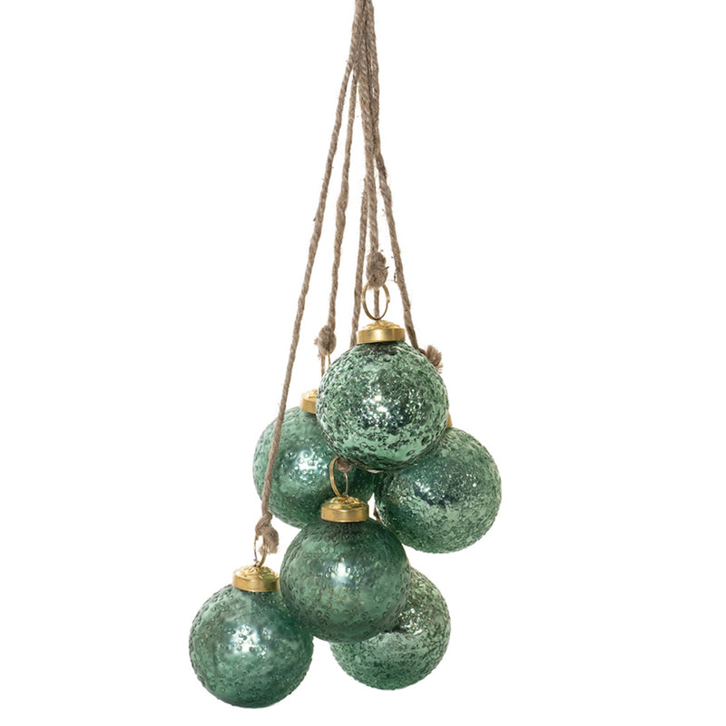 Glass Ball Cluster Drop Ornament Set of 2