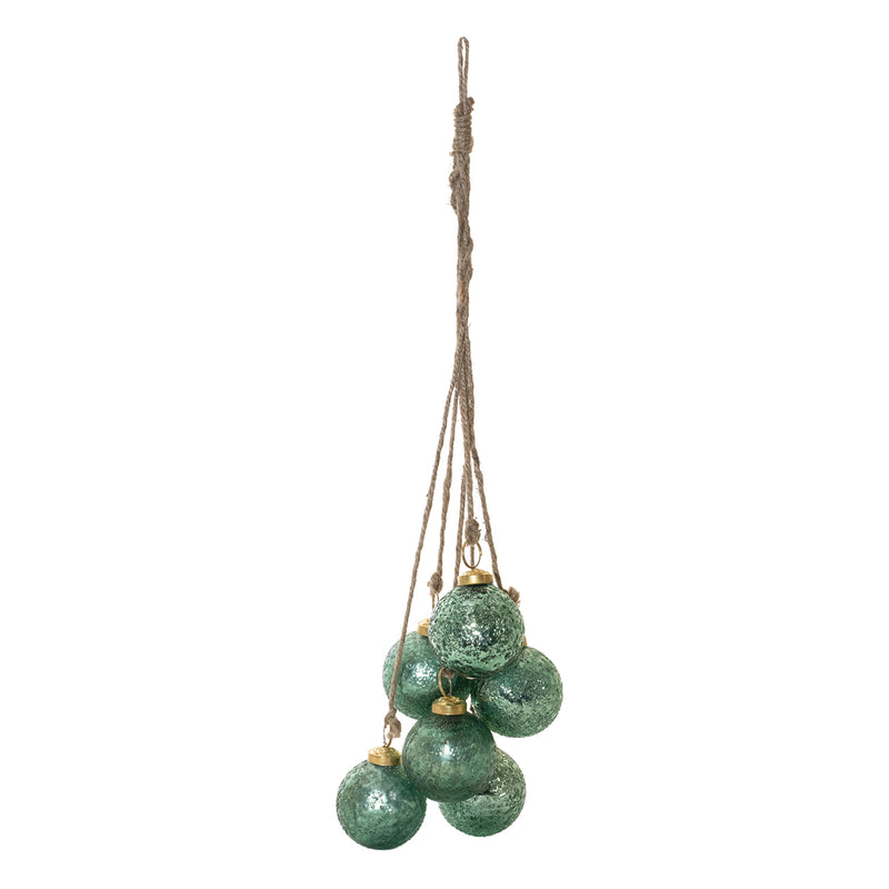 Glass Ball Cluster Drop Ornament Set of 2