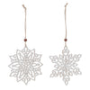 Wood Cut-Out Snowflake Ornament Set of 12