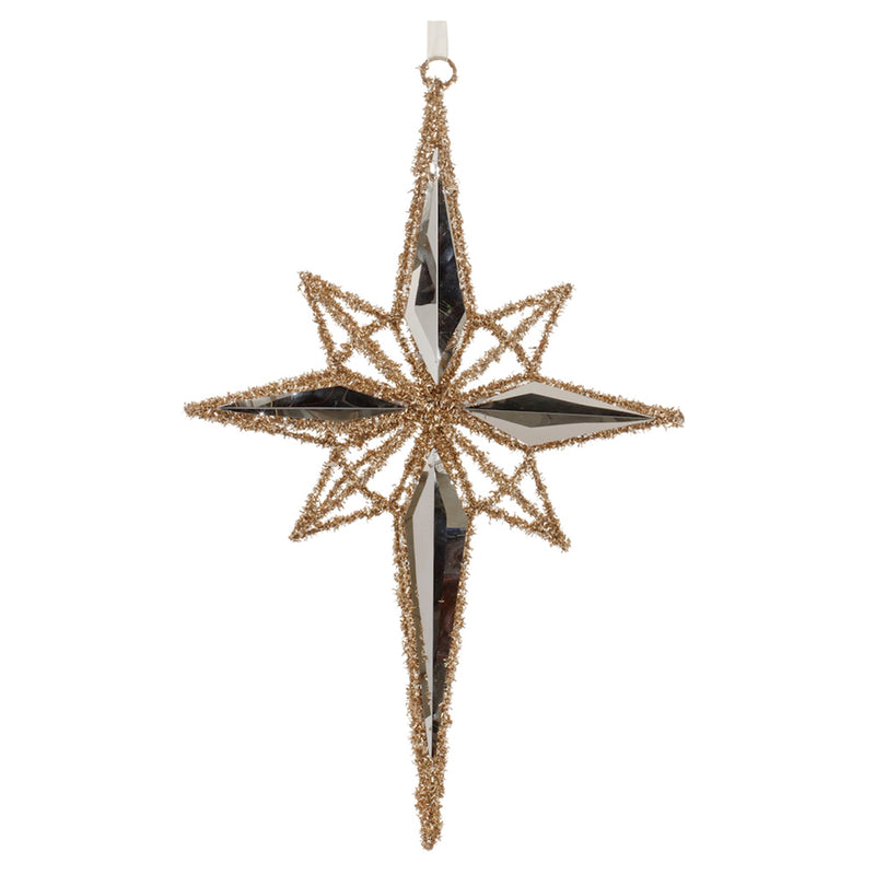 Gold Tinsel Star Ornament