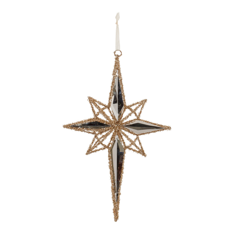 Gold Tinsel Star Ornament