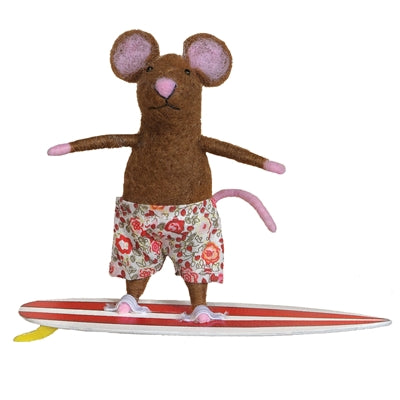 Surfer Mouse Ornament Set of 3