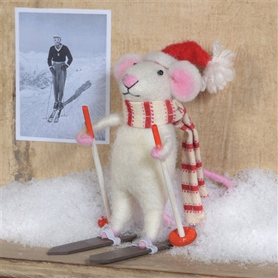 Skier Mouse Ornament Set of 3