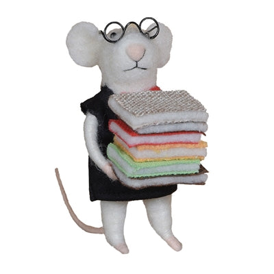 Librarian Mouse Ornament Set of 3