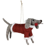 Santa Dog Ornament Set of 3