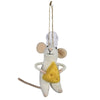 Mouse with Cheese Ornament Set of 3