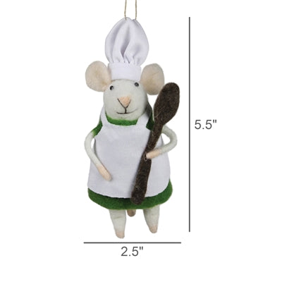 Chef Mouse Ornament Set of 3