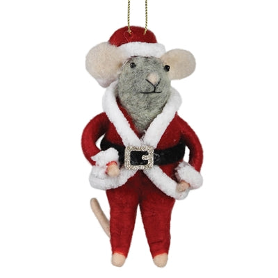 Santa Mouse Ornament Set of 3