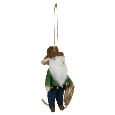 Cowboy Mouse Ornament Set of 3