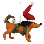 Santa Daschund Ornament Set of 3