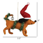 Santa Daschund Ornament Set of 3